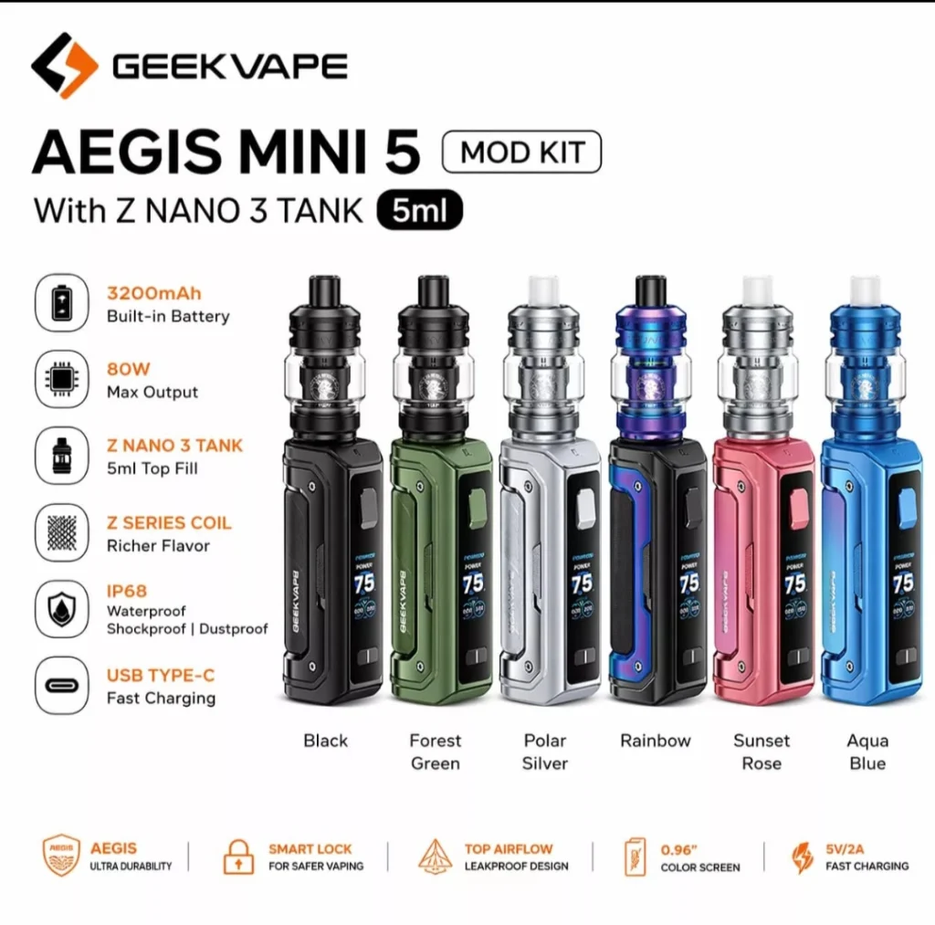 Geekvape Aegis Mini 5 Mod Kit with Z Nano 3 Tank