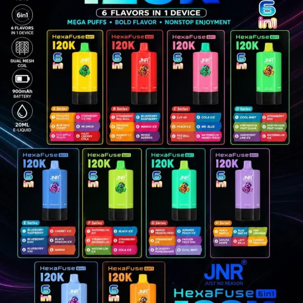 JNR HexaFuse Slim 120000 Puffs Disposable Vape